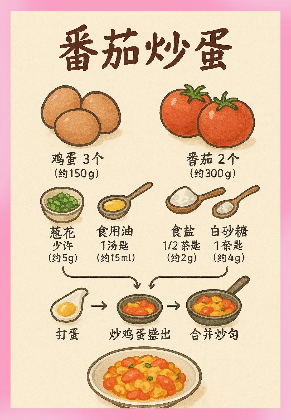 番茄炒蛋的过程100字(番茄炒蛋的过程100字以上)
