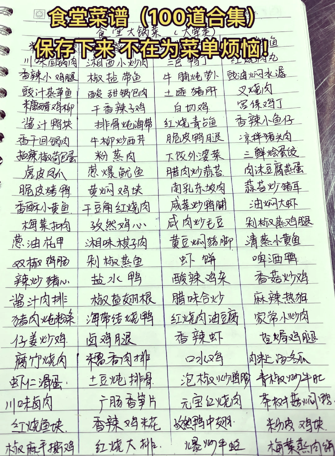 工地食堂菜谱大全(工地食堂的菜品有哪些)